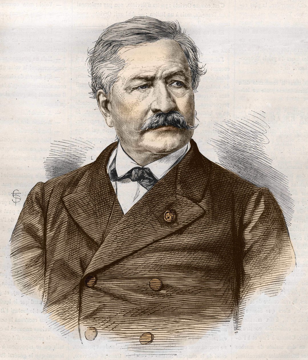 Ferdinand de Lesseps (1805 - 1894), gravure, Bianchetti collectie door Unknown artist