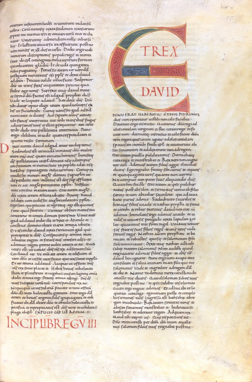 Eerste Boek der Koningen. Capulet met de naam van Koning David en de aankondiging van zijn hoge leeftijd door Unknown artist