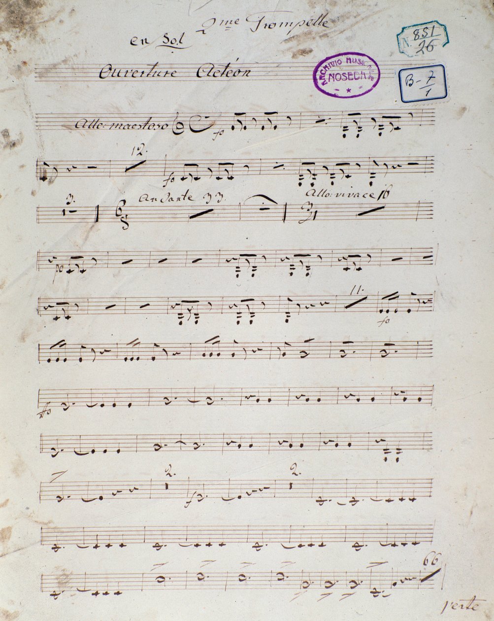 Eerste pagina van de partituur van 