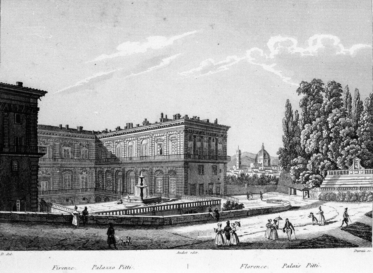 Florence: Uitzicht op het Pitti-paleis aan het begin van de 19e eeuw door Unknown artist