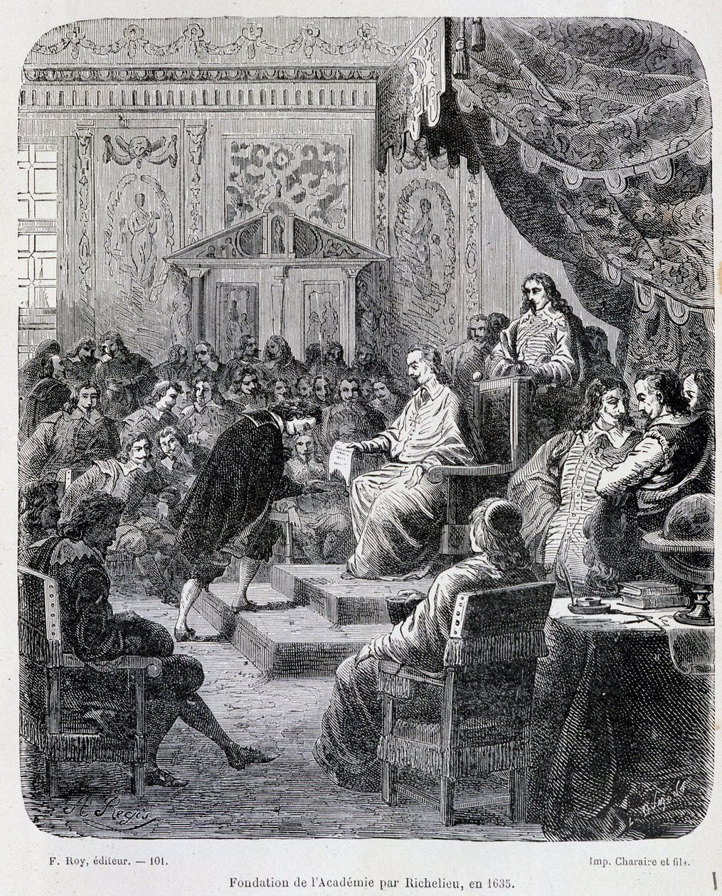 Oprichting van de Franse Academie door Richelieu door Unknown artist