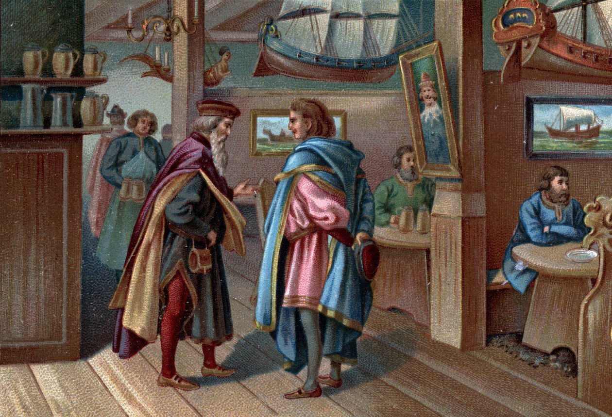 Oude winkelcentra: Lubecks kamer van navigators in de 17e eeuw. door Unknown artist
