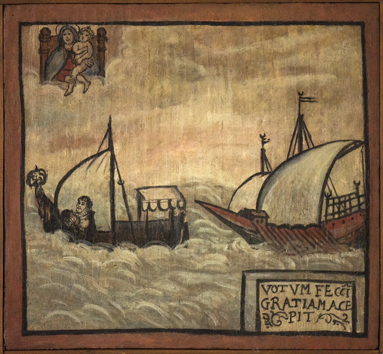 Ex voto zeeman, populaire offer als teken van toewijding en dankbaarheid van de zeeman die de gevaren van de zee heeft overleefd, afkomstig uit de Kerk van Carmine, Torre del Greco, nabij Napels door Unknown artist