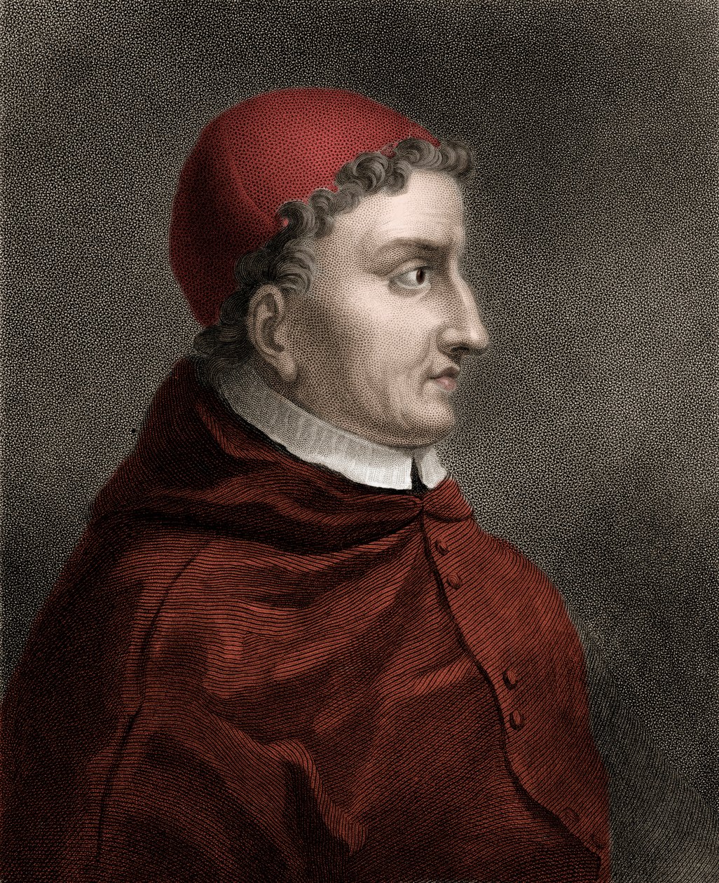 Francisco Jimenez de Cisneros (Gonzalo Jimenez de Cisneros) (1436-1517) kardinaal, religieus hervormer en Spaanse staatsman - Gravure uit de 19e eeuw door Unknown artist