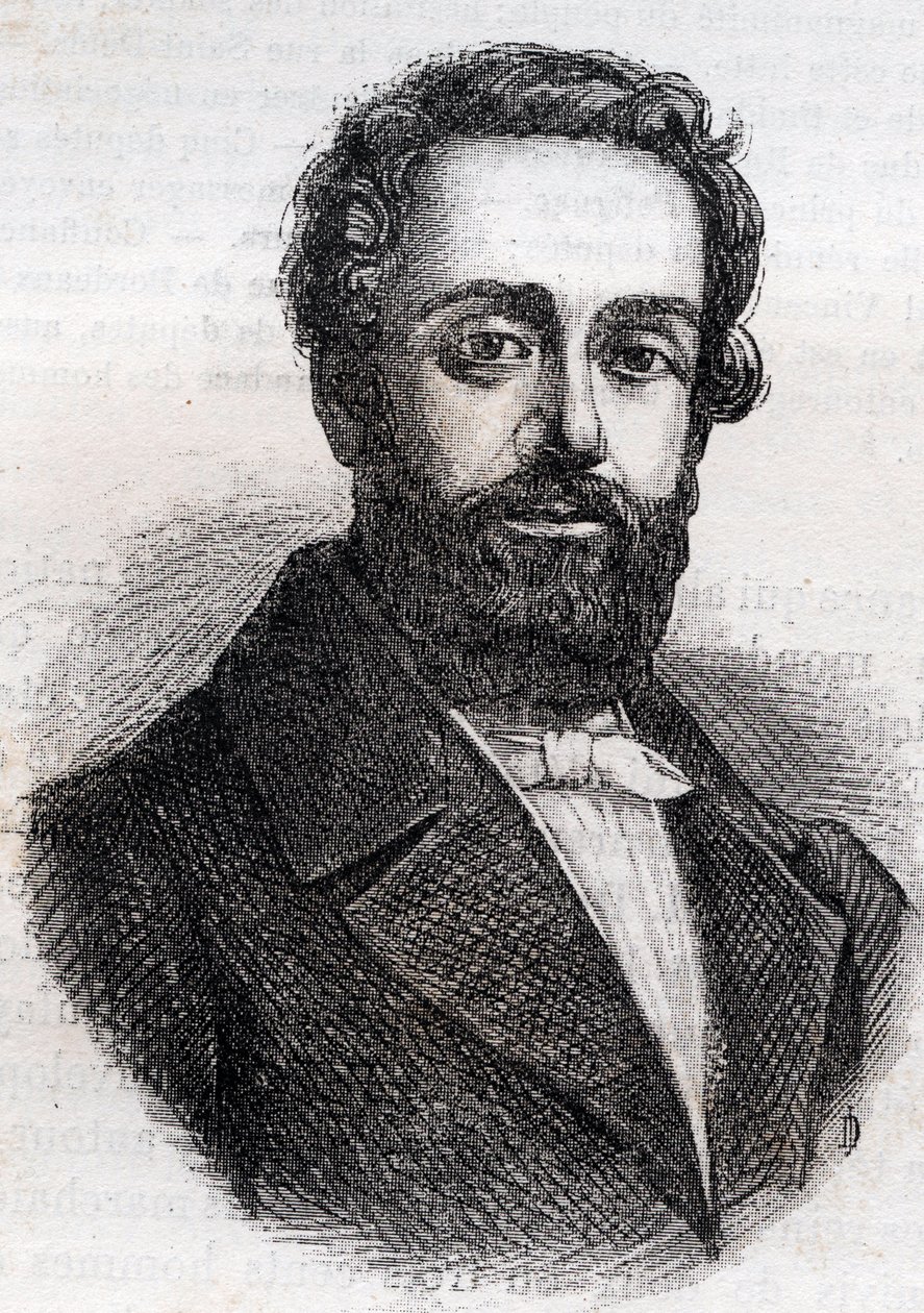 Francois Rose Joseph Degousee 1795 -1862 militair, civiel ingenieur en Republikeins politicus - Gravure van 1882 in 