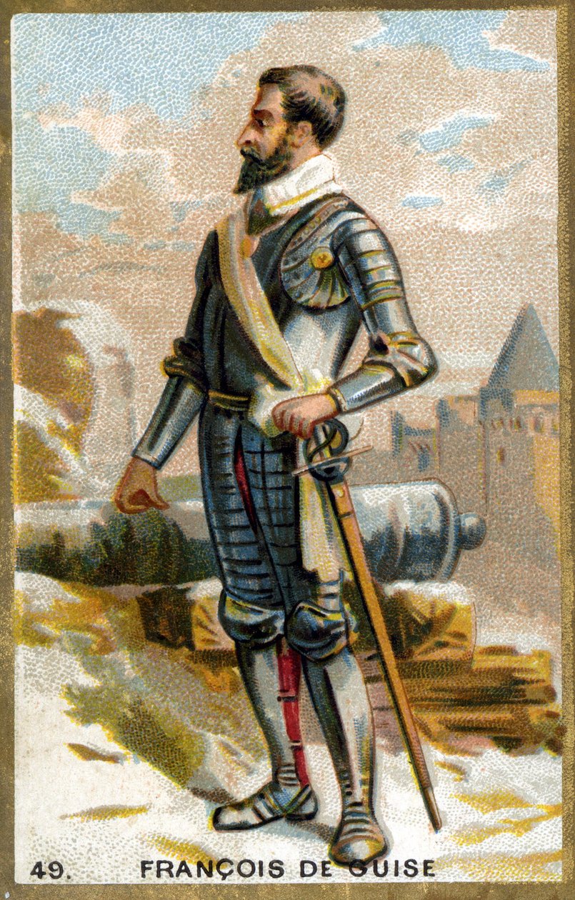 François de Guise (1519-1563). Chromolithografie 19e eeuw. door Unknown artist