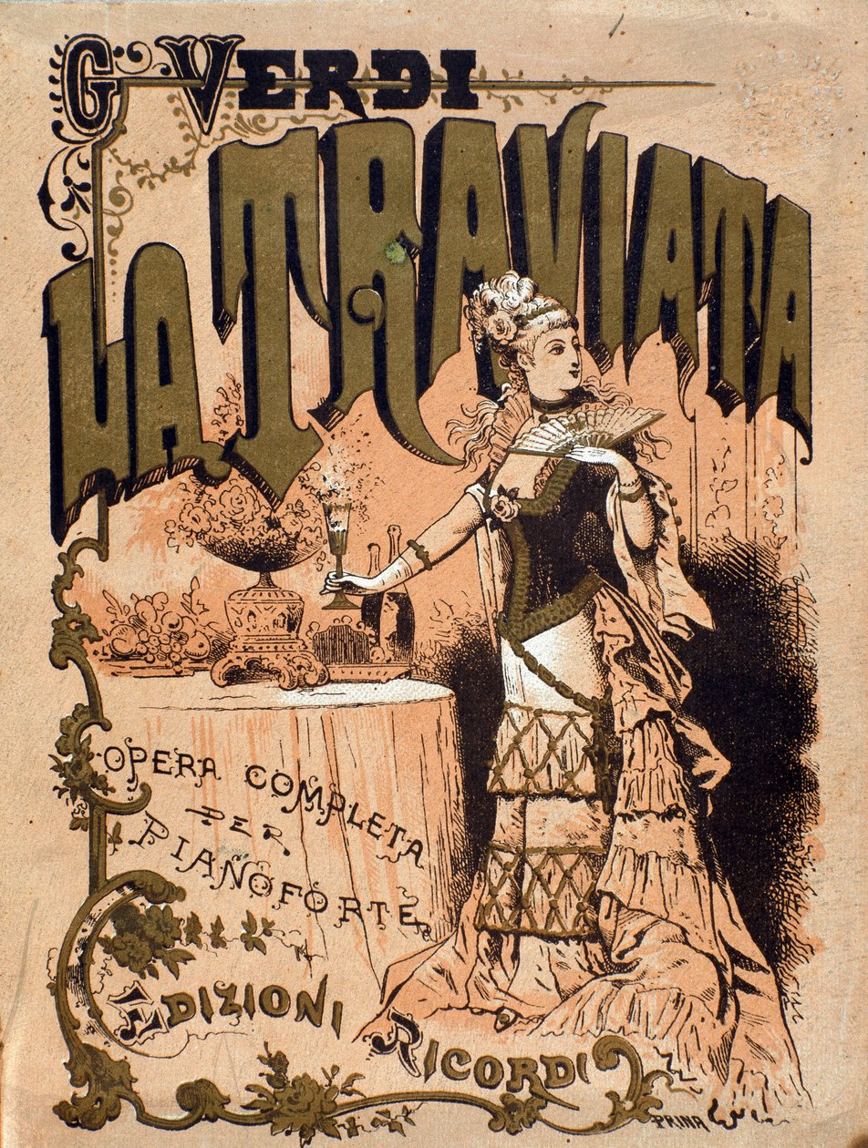 Frontispice van de partituur van de opera La Traviata door Giuseppe Verdi (19e eeuw) door Unknown artist