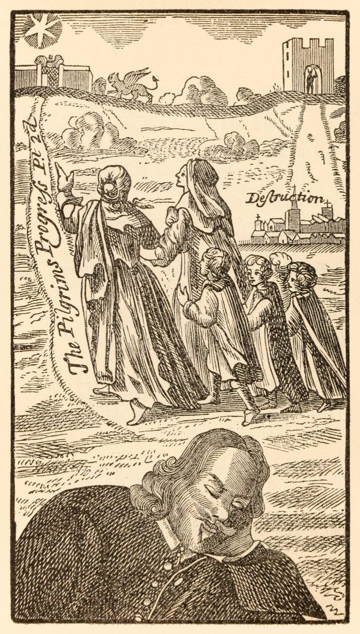 Frontispice uit het tweede deel van The Pilgrims Progress From This World, To That Which Is To Come door John Bunyan door Unknown