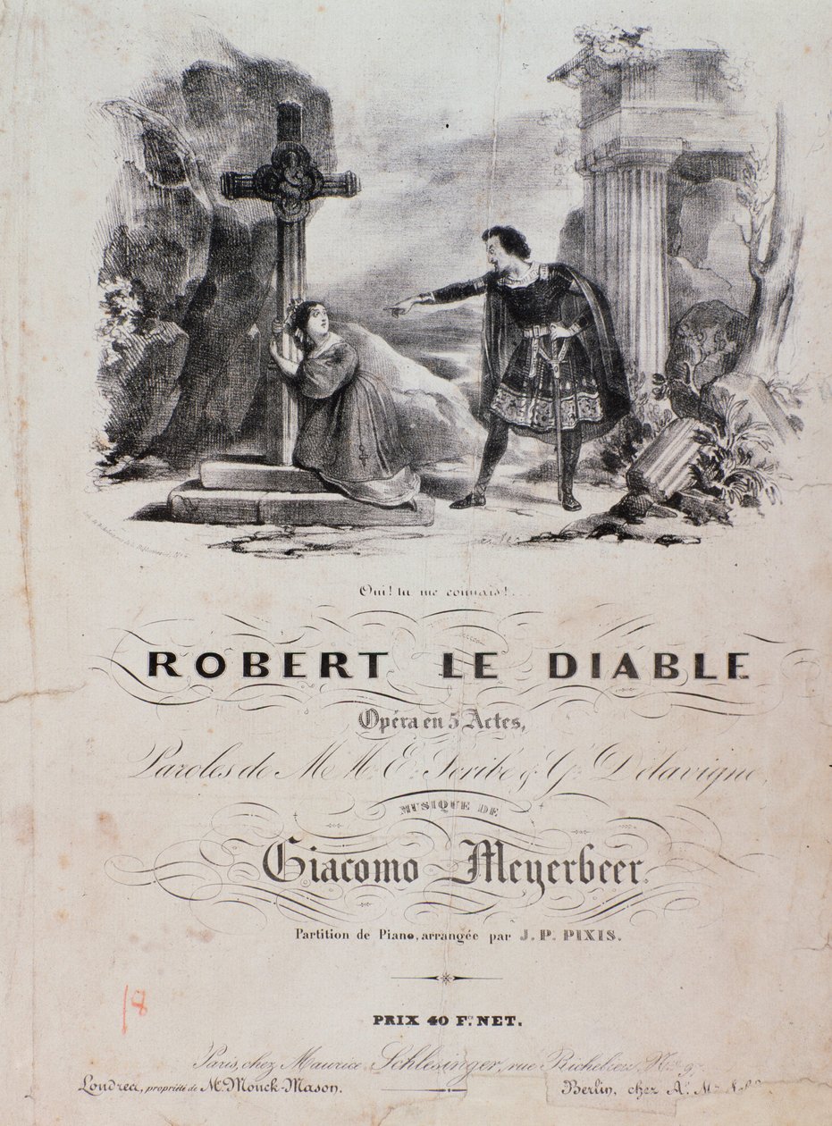Frontispice van Robert le diable, opera door Meyerbeer (19e eeuw) door Unknown artist