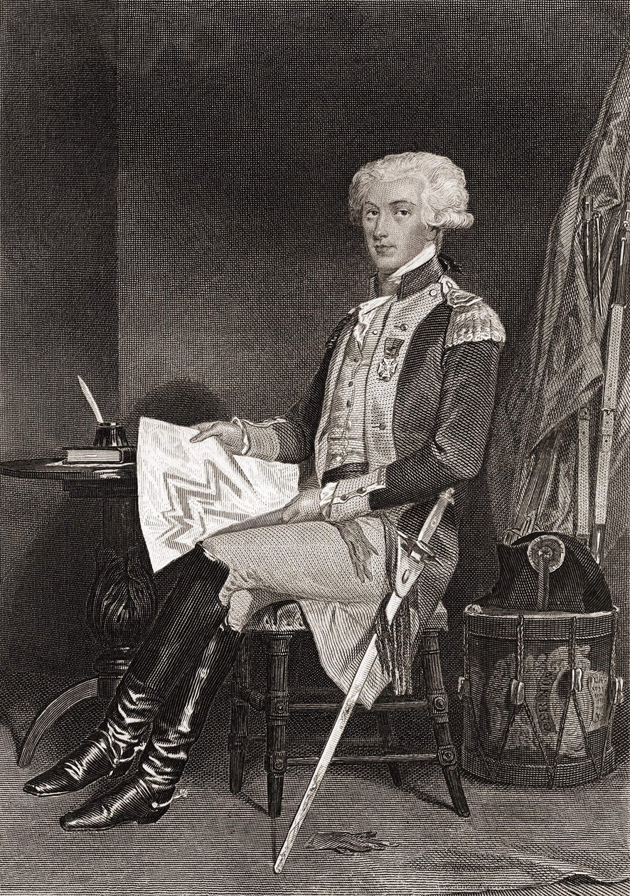 Generaal La Fayette (Lafayette) (1757-1834) door Unknown artist
