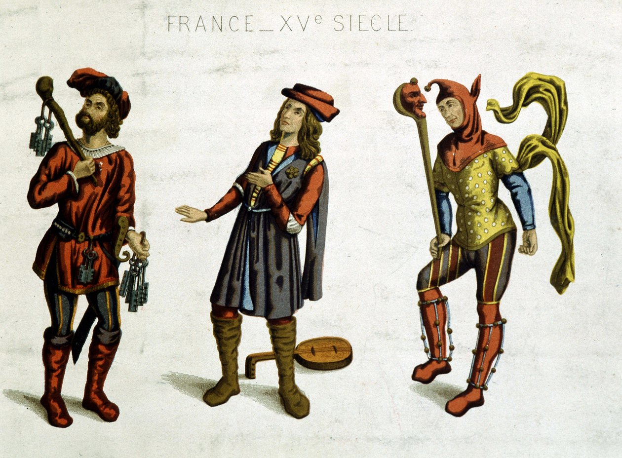 Geolier, minstreel en gek, uit een macabere dans door Unknown artist