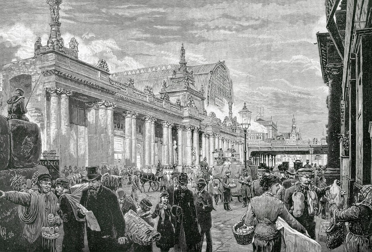 Duitse Rijk of Tweede Rijk (1871-1918): Socialistische demonstratie op de Berlijnse Marktplein, 25 februari door Unknown artist