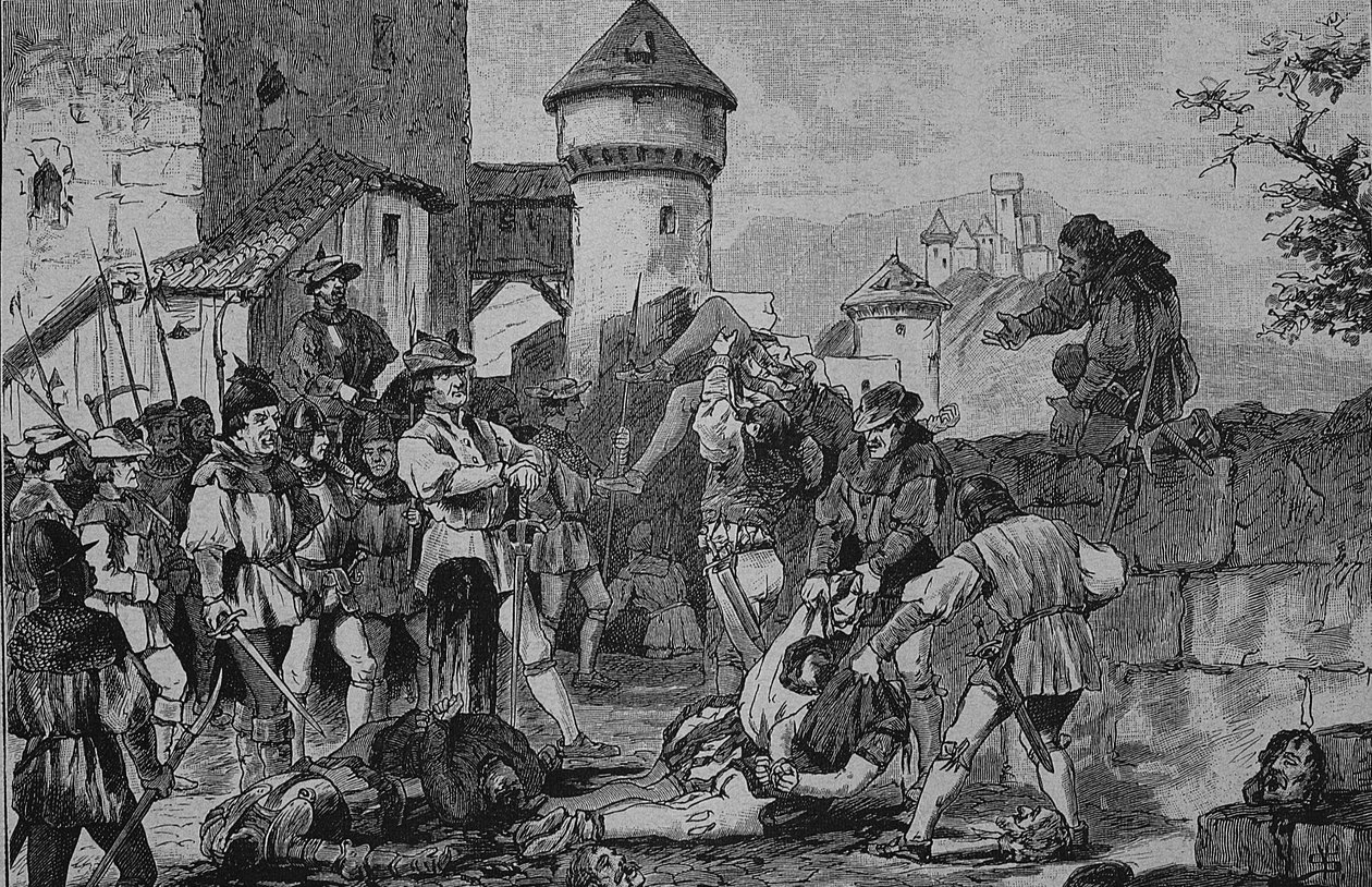 Duitse Boerenoorlog (1524-1526): Na de bestorming van het kasteel Maichau door Unknown artist