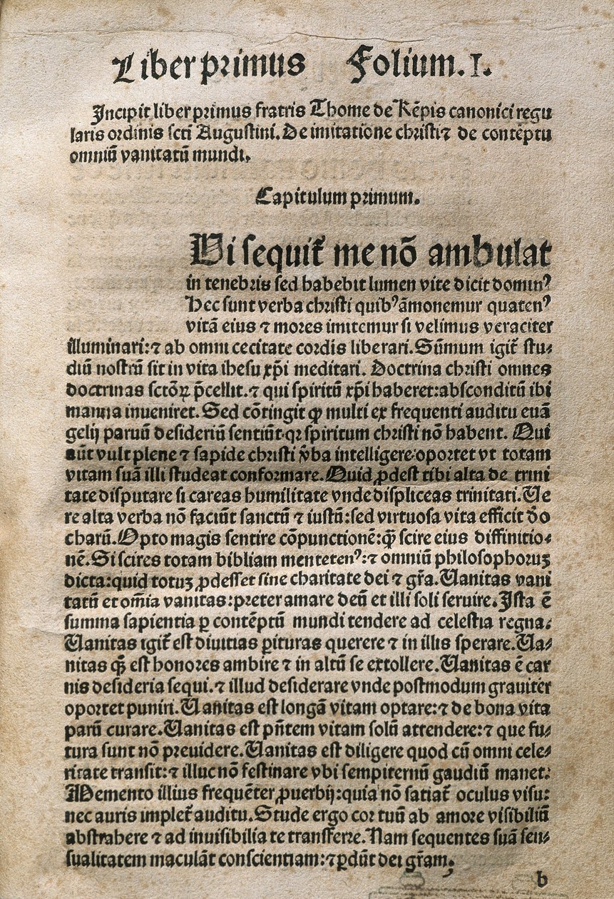 Duitse geestelijke en mystieke dichter. In "Of Imitatione Christi" door Thomas Hemerken THOMAS A KEMPIS (1380-1471), Leyden door Unknown artist