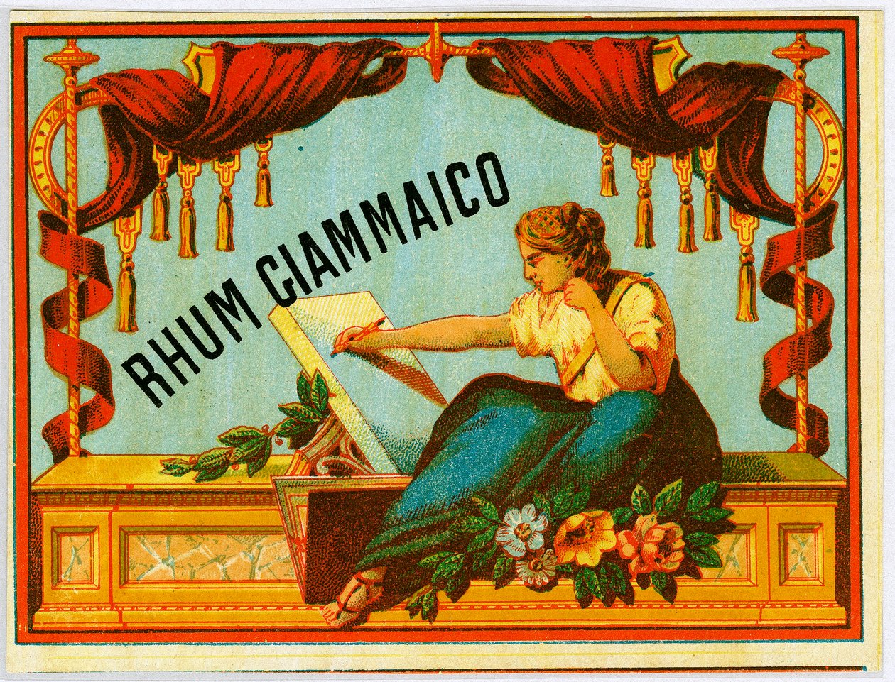 Giammaico rum alcohol advertentie (Chromolithografie eind 19e eeuw) door Unknown artist