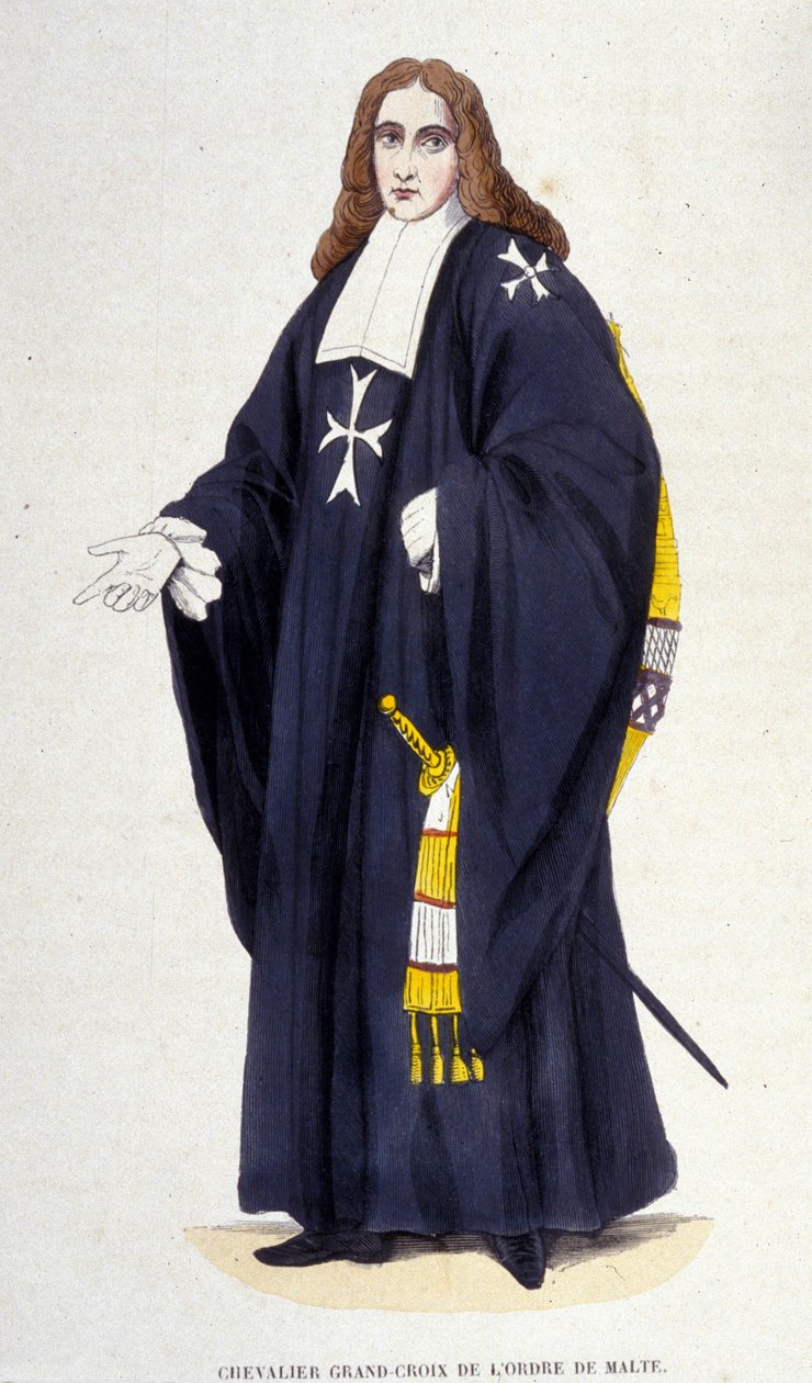 Grote Ridder - Kruis van de Orde van Malta, gravure 19e eeuw door Unknown artist