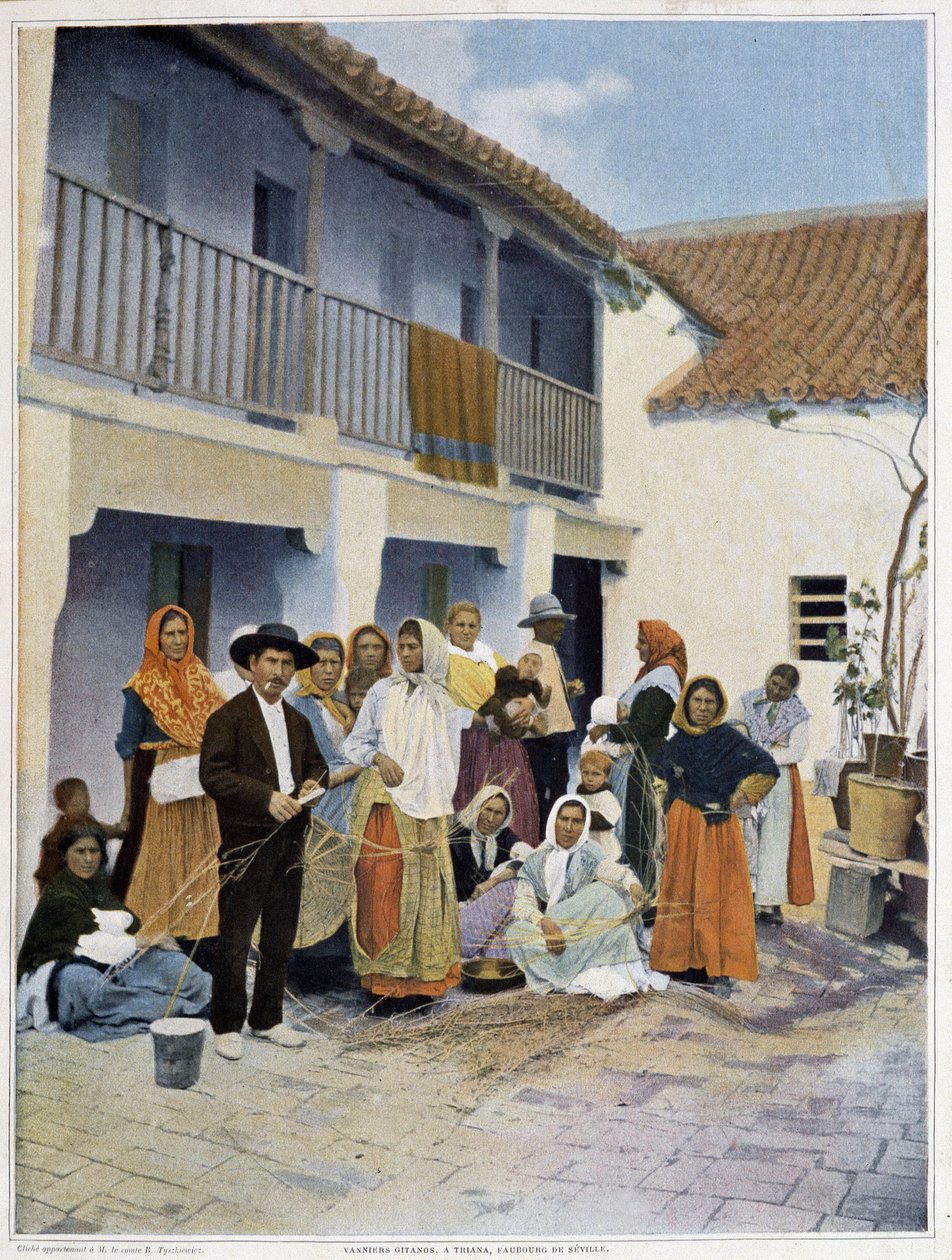Groep zigeuners in Triana, buitenwijk van Sevilla door Unknown artist