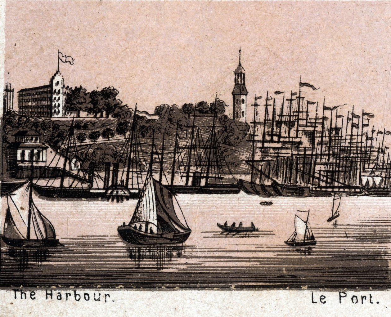 Hamburg, Duitsland: uitzicht op de haven door Unknown artist
