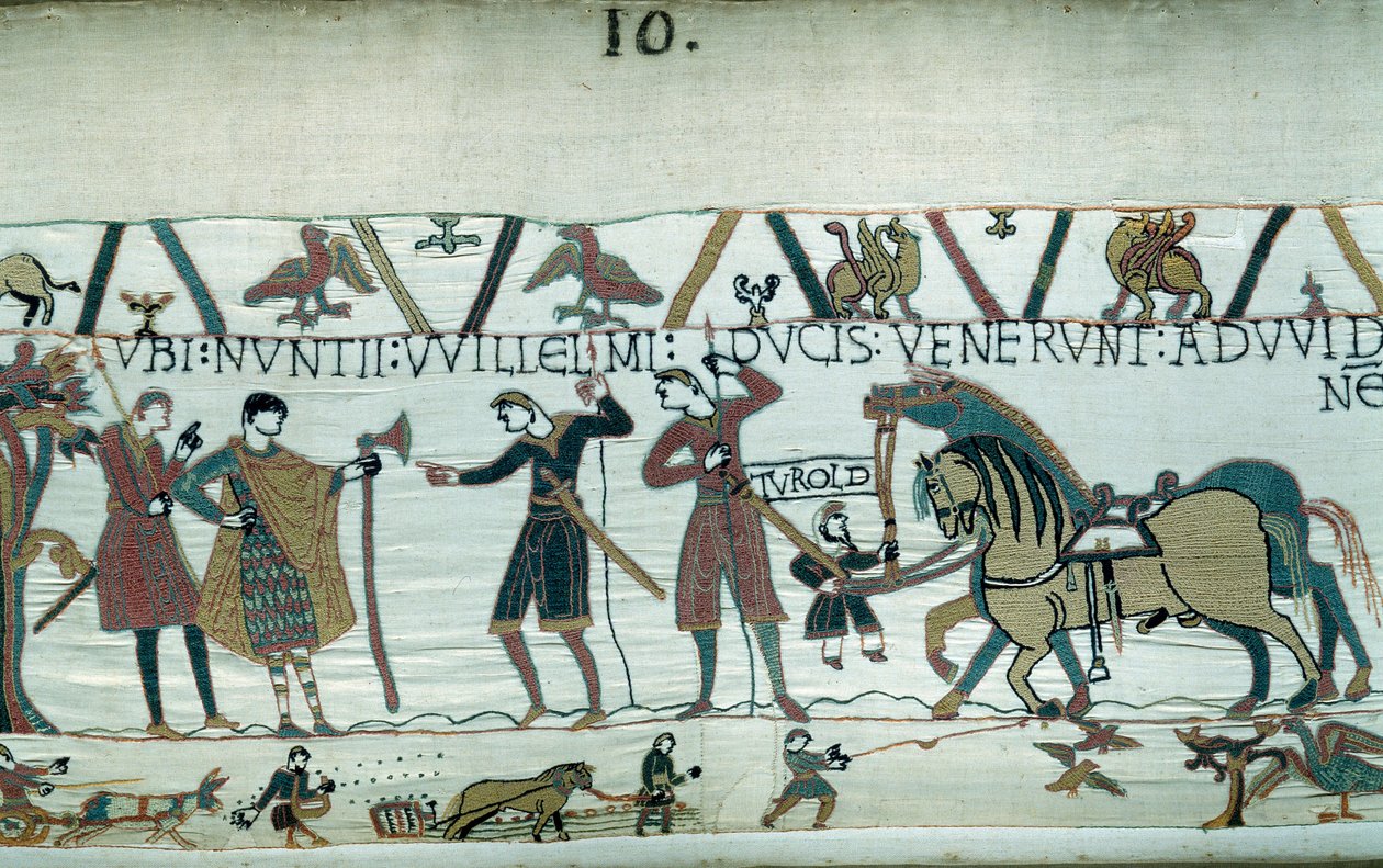 Harold, die de Hertog van Normandië Willem de Veroveraar informeerde dat hij opvolger van de Engelse kroon zou worden na de dood van Edward de Belijder, werd gevangengenomen door Graaf Guy de Ponthieu door Unknown artist