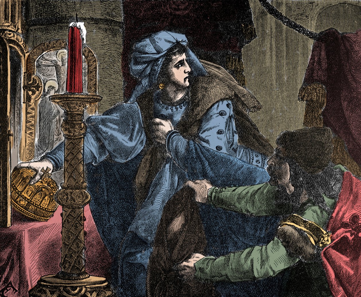 Helene Kottanner (Kottanerin, Kottannerin) (1439-1440) steelt de koninklijke kroon van St. Stephen (Heilige Hongaarse Kroon) in 1440 door Unknown artist