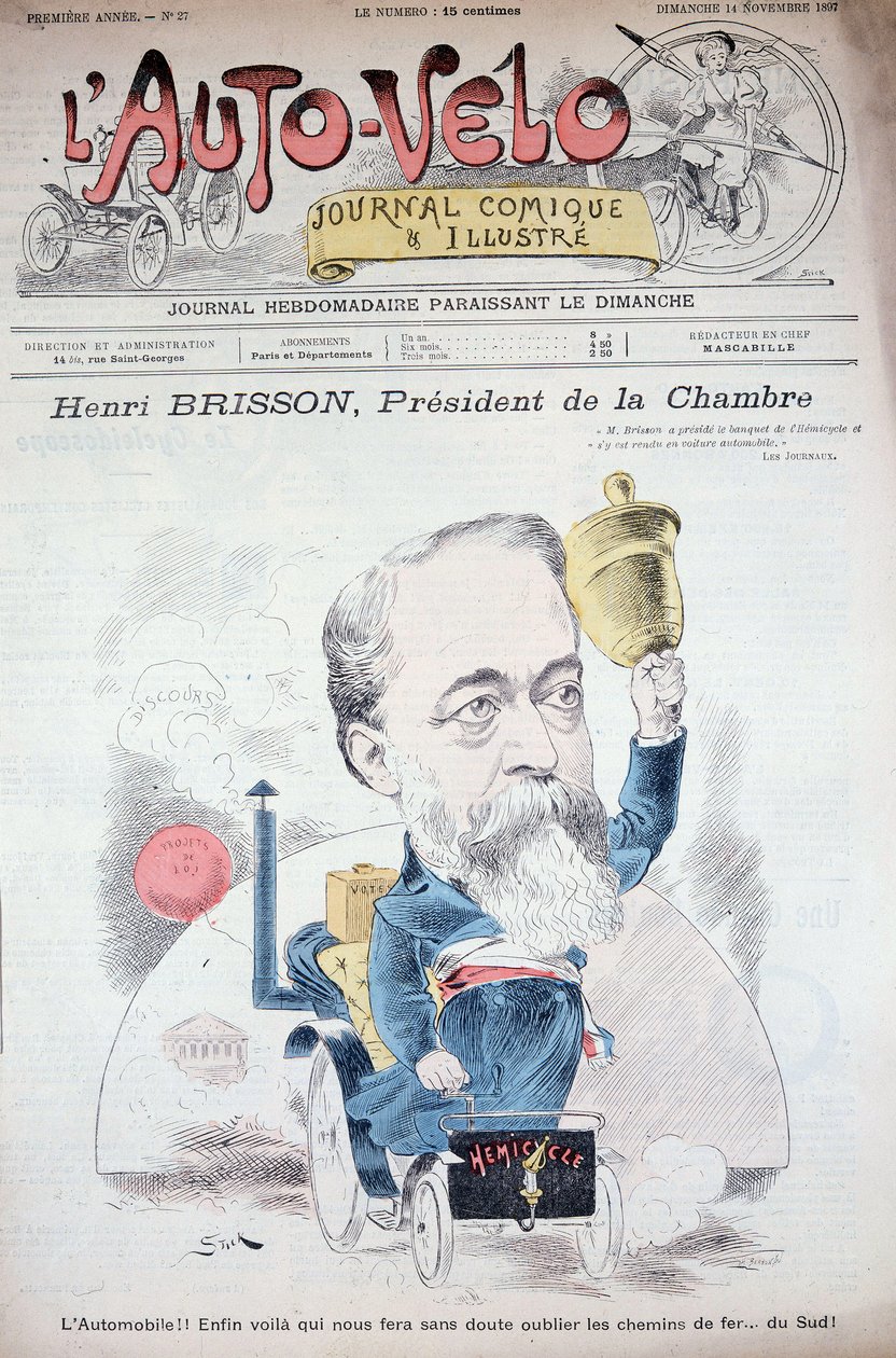 Henri Brisson in een auto (voorzitter van de kamer) - in 