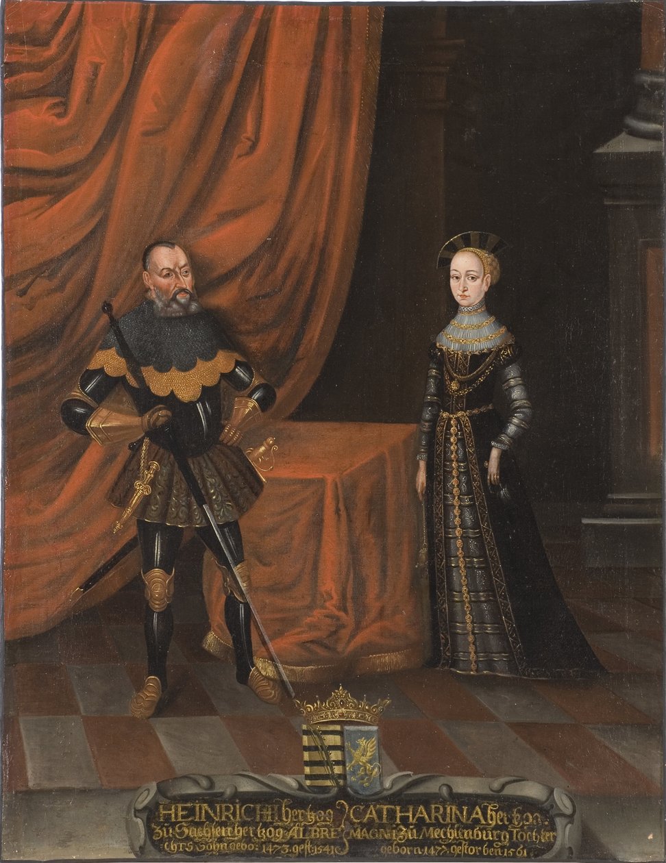 Hertog Hendrik de Vrome en Hertogin Catharina van Mecklenburg door Unknown artist