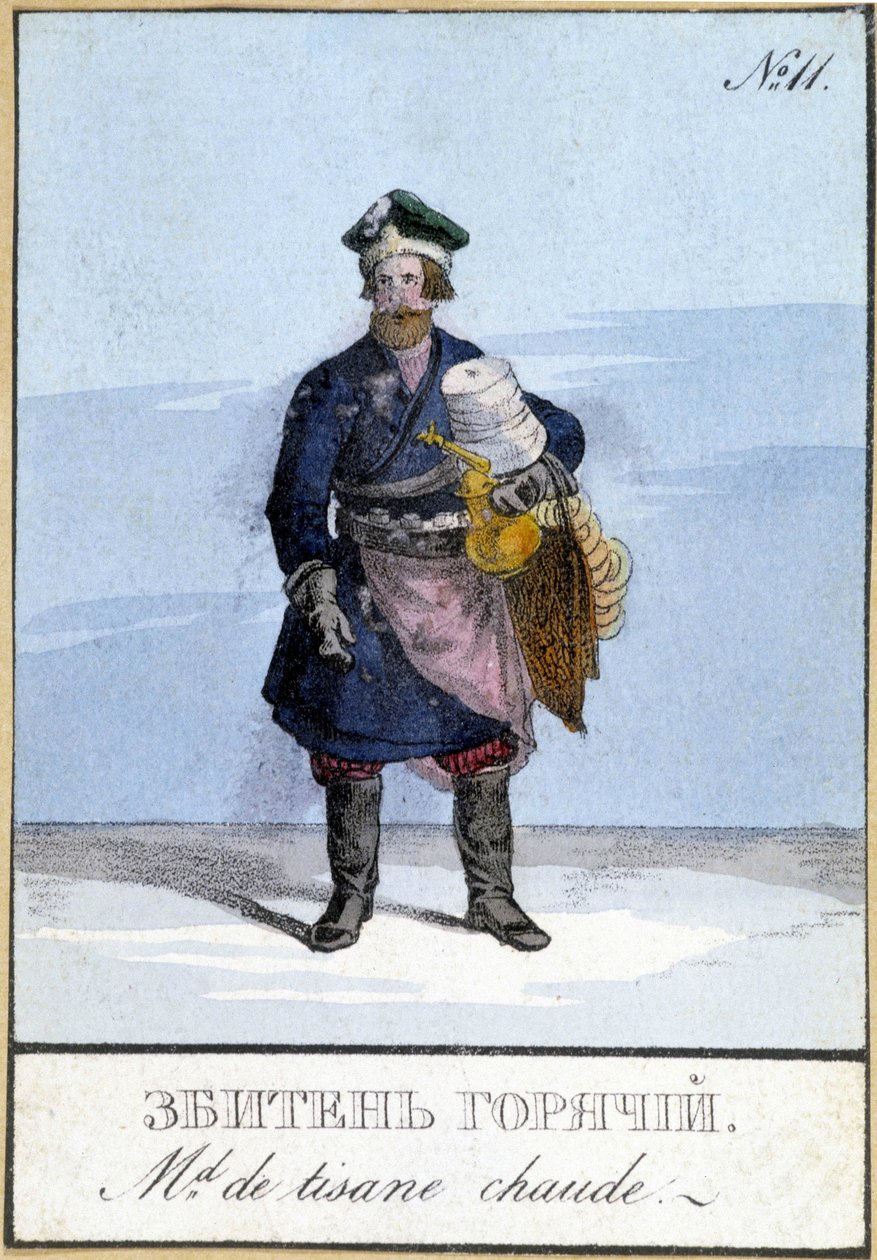 Kruidenthee-verkoper in Rusland in de 19e eeuw door Unknown artist