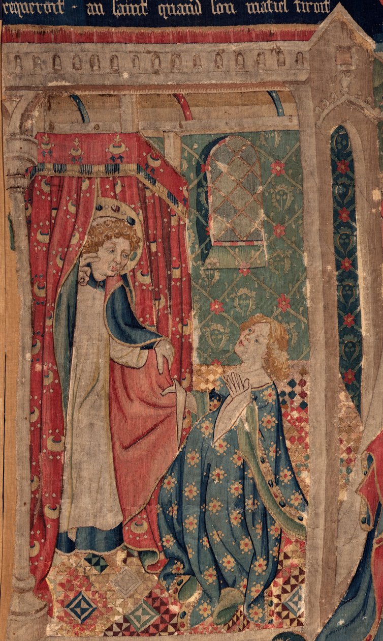 Geschiedenis van Sint Piat en Sint Eleuthère, Scene 11: De verleidingen van Sint Eleuthère. Detail. door Unknown artist