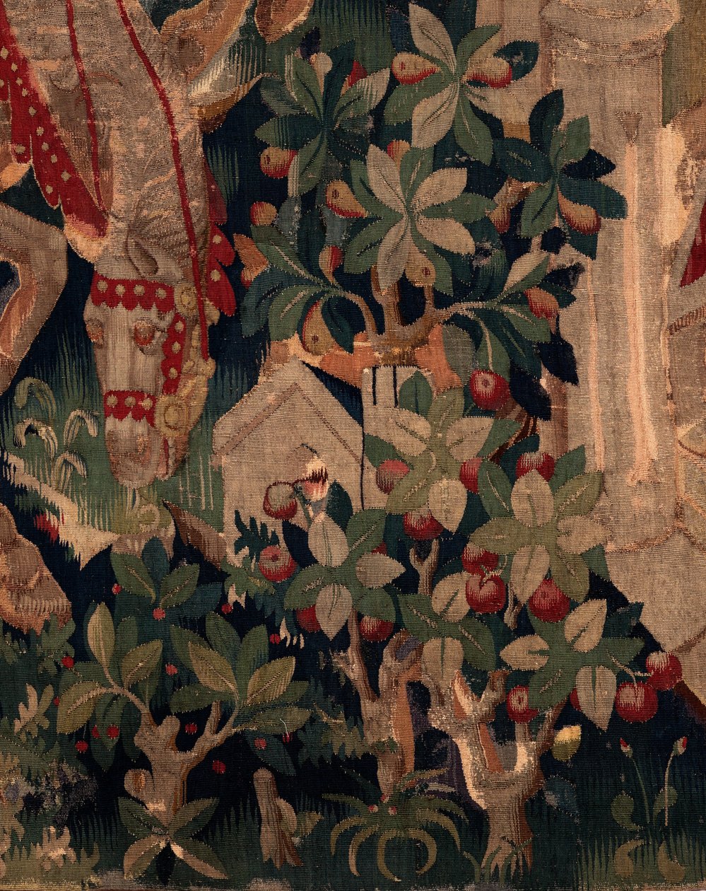 Geschiedenis van Sint Piat en Sint Eleuthère, Scene 8 Detail midden rechts. Natuurscène, struiken door Unknown artist