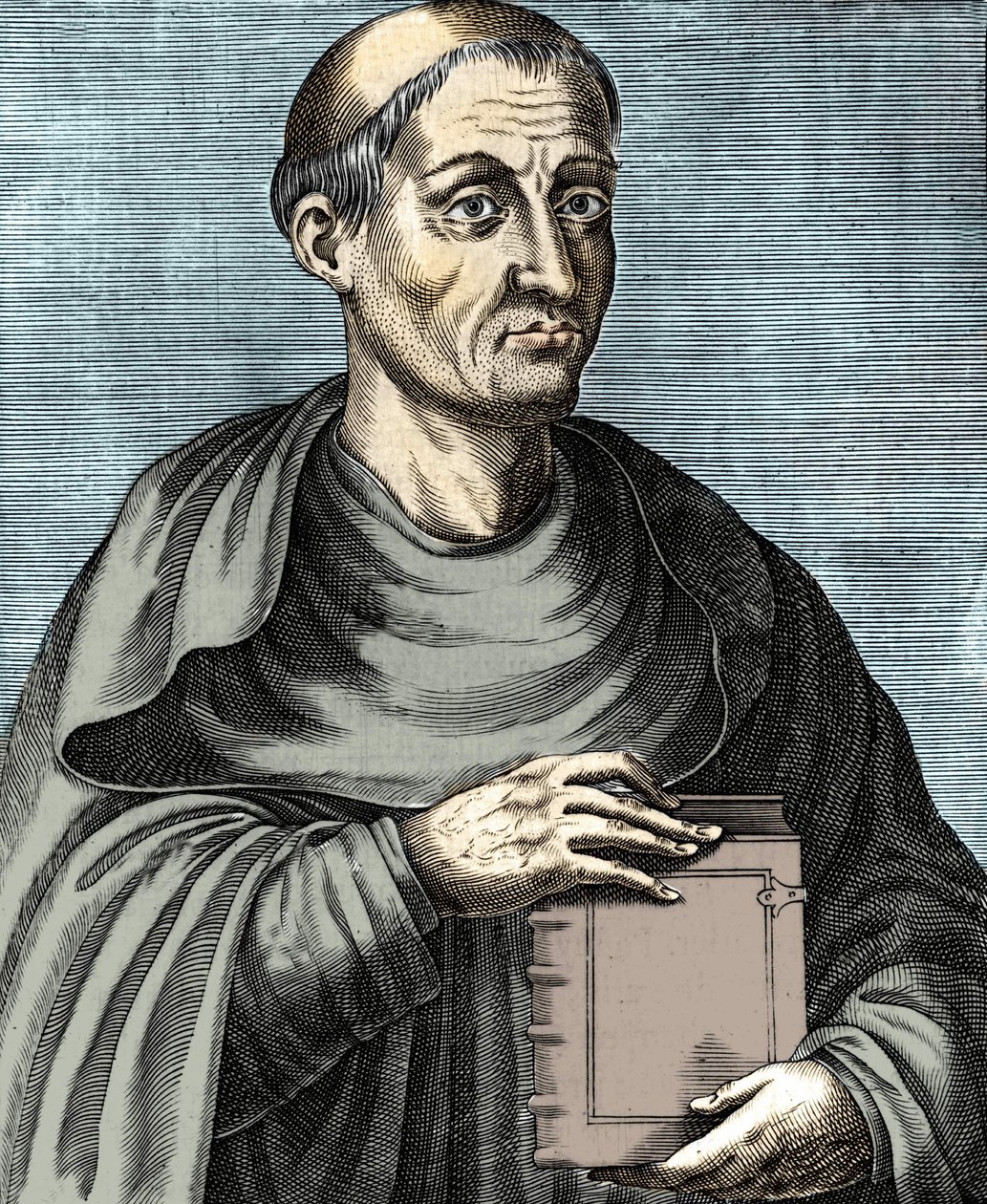 Hugues de Saint Victor. Franse theoloog en filosoof. 12e eeuw. Gravure van de 17e eeuw. door Unknown artist