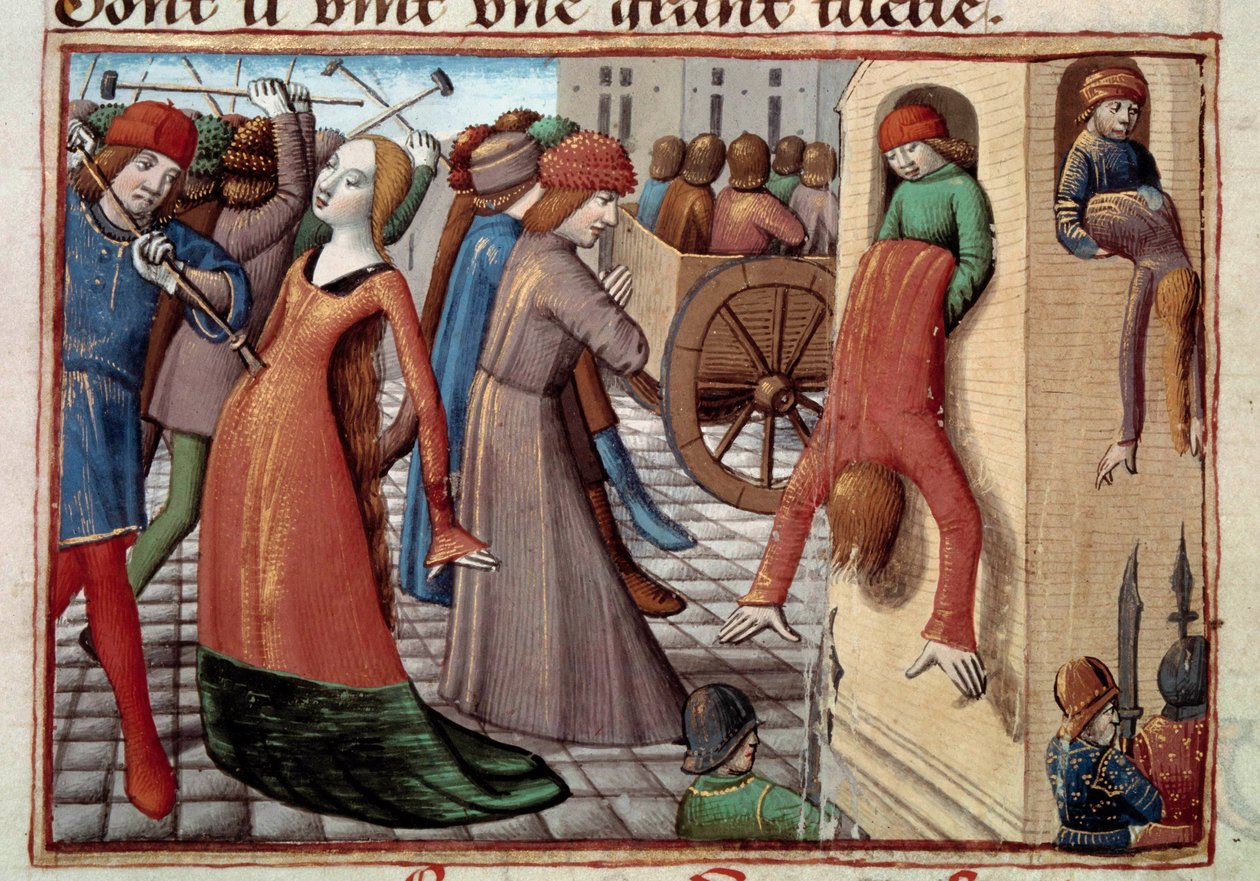 Honderdjarige Oorlog: het bloedbad van de Armagnacs door de Bourgondiërs op 29/05/1418 tijdens de burgeroorlog door Unknown artist