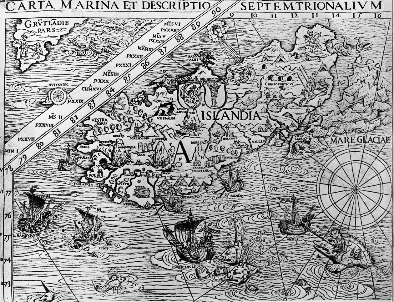 IJsland, circa 1539 (detail) door Unknown artist