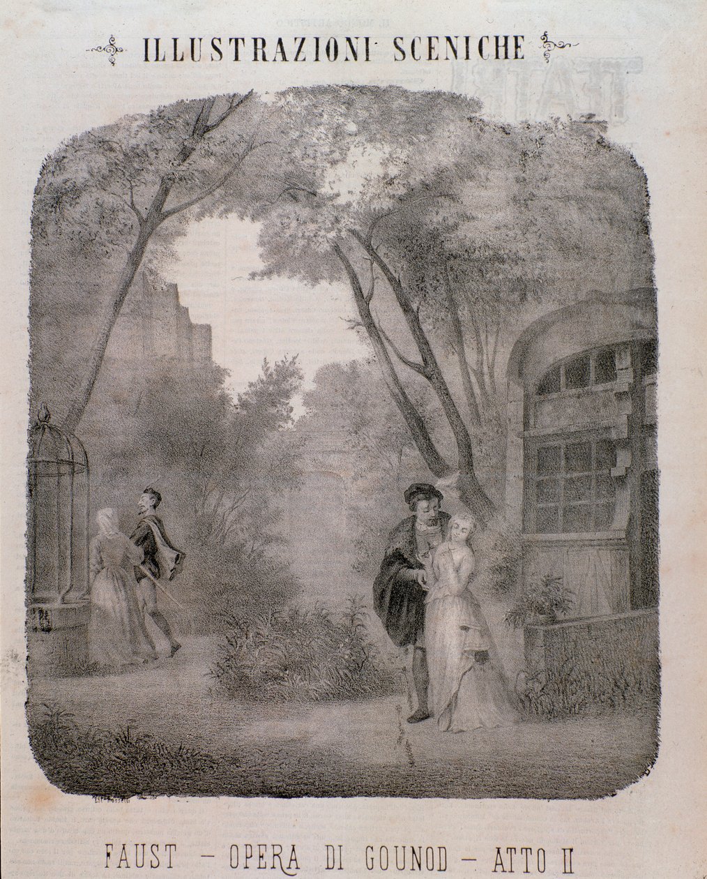 Illustratie voor de tweede akte van Faust door Charles Gounod door Unknown artist