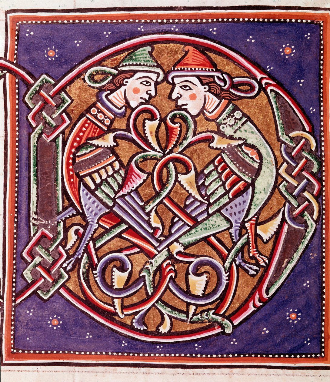 Initiaal letter D met denkbeeldige wezens door Unknown artist