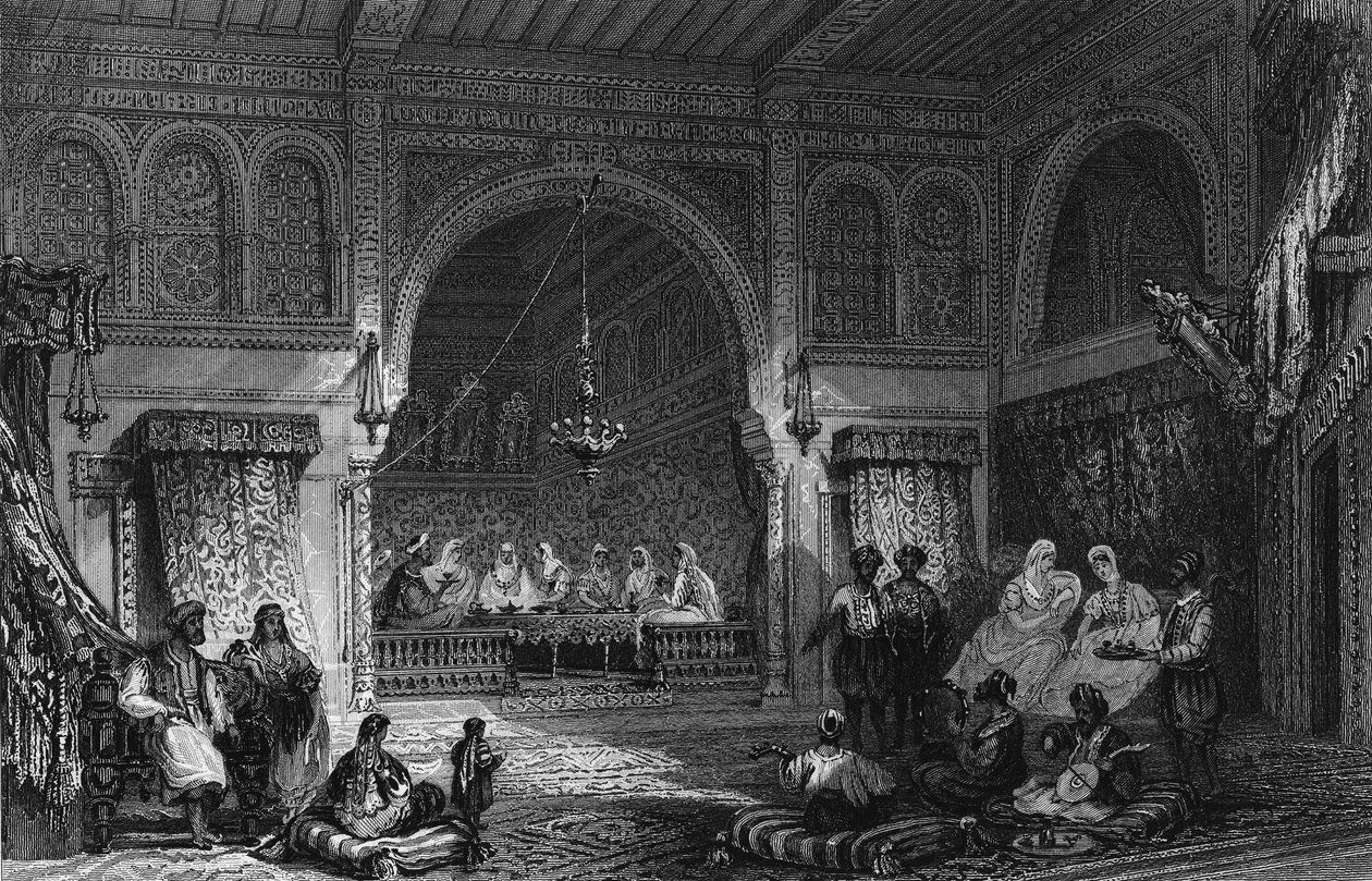 Interieur van een vrouwenkamer in Algiers door Unknown artist