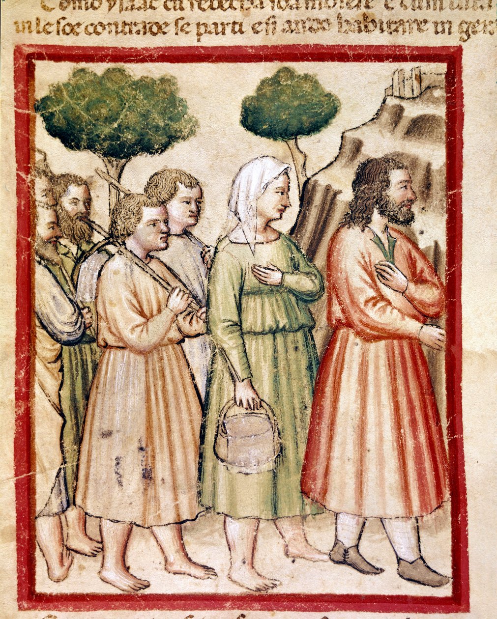 Isaak en zijn familie lijden onder hongersnood en emigreren naar de landen van koning Abimelech door Unknown artist