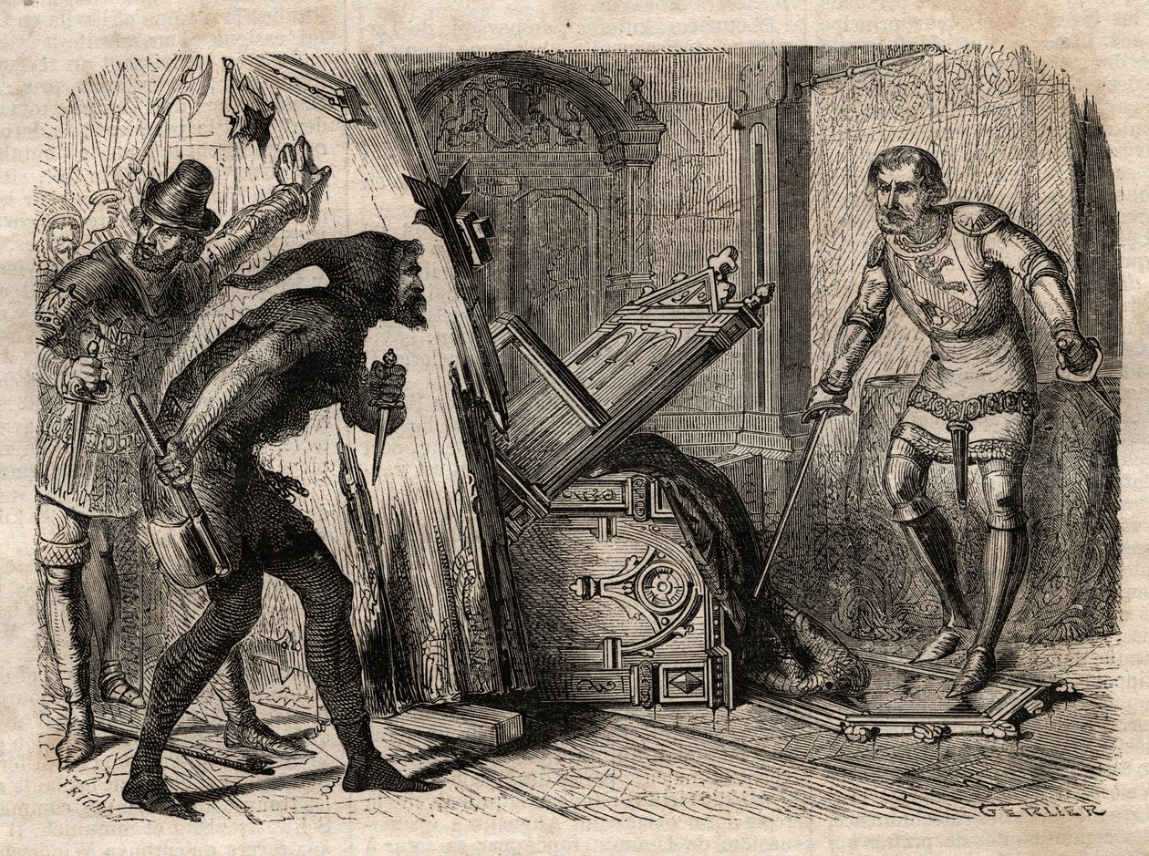 Jacob Van Artevelde (1290-1345) vermoord in 1345 - gravure in 