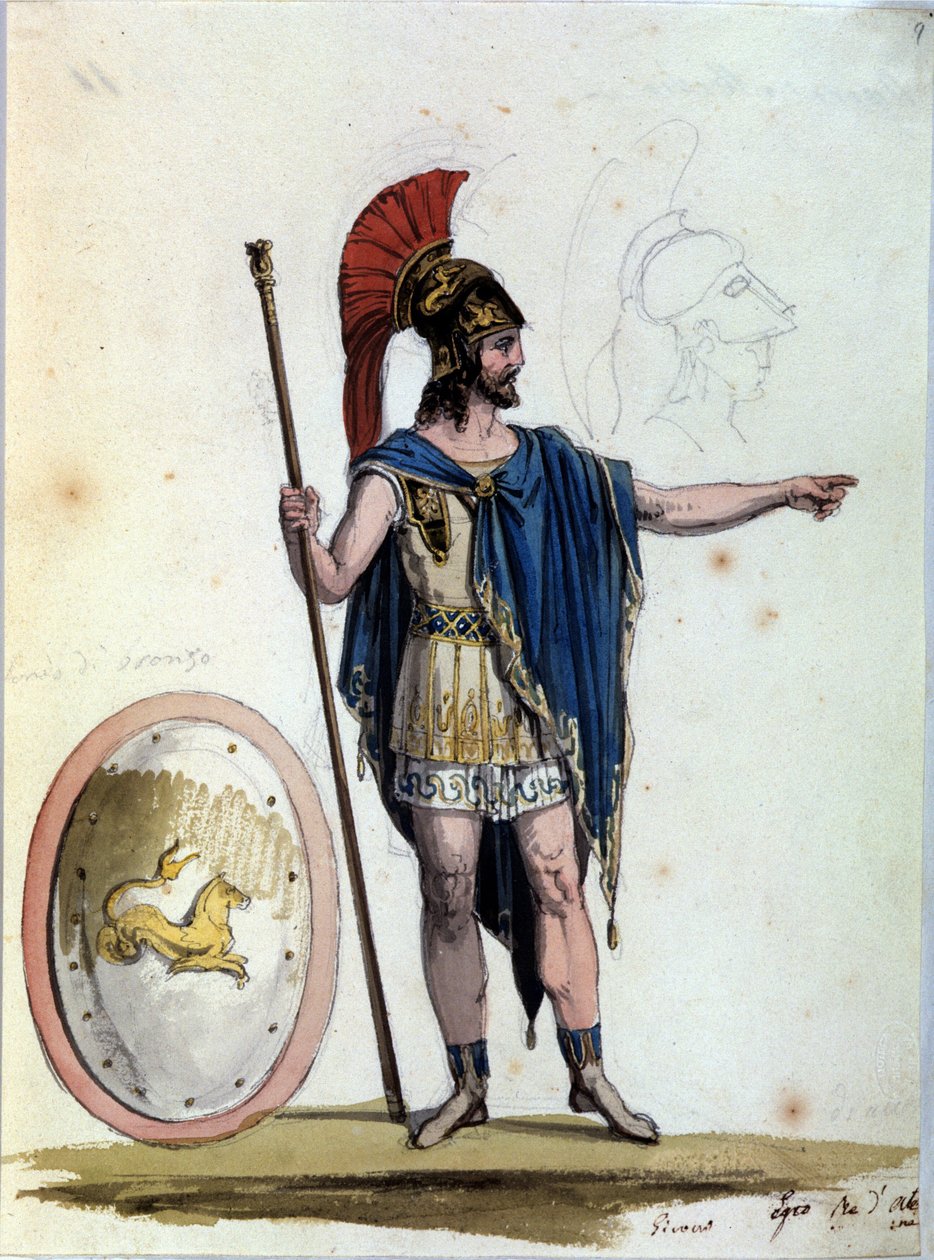 Jason personage. Voor de opera Medee door Luigi Cherubini (1760-1842) voor een uitvoering in La Scala (Milaan, Italië) in 1822-1823 door Unknown artist