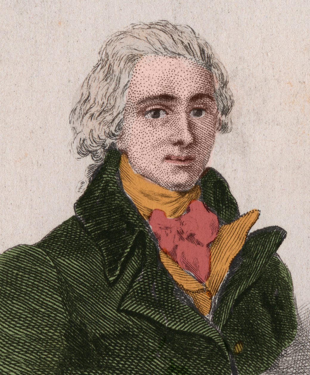 Jean-Pierre-Claris de Florian (1755-1794), toneelschrijver, romanschrijver, dichter, Franse fabeldichter. Gravure uit 1876. door Unknown artist