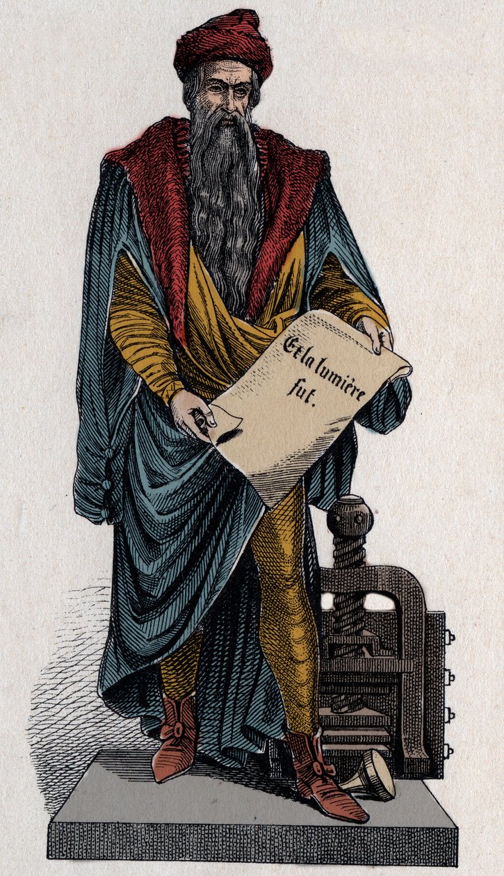 Johann Gutenberg, Duitse drukker en goudsmid door Unknown artist