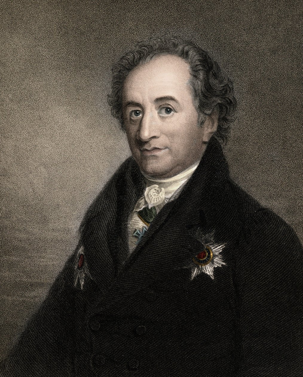 Johann Wolfgang von Goethe 1749-1832 - gravure - 19e eeuw door Unknown artist