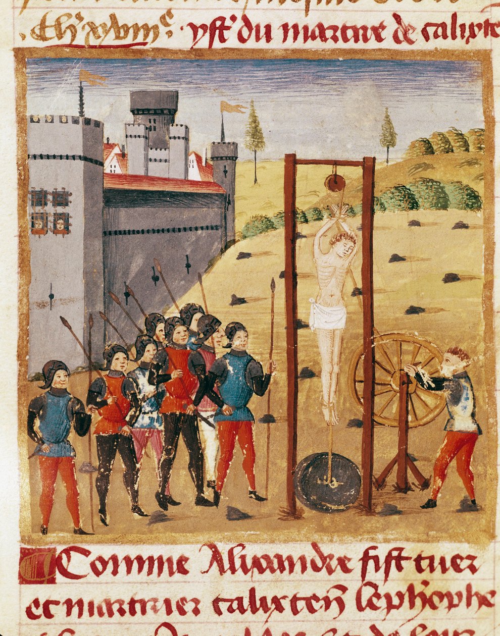 Koning Alexander de Grote woont de executie van de edele Calixten Cephobe bij door Unknown artist