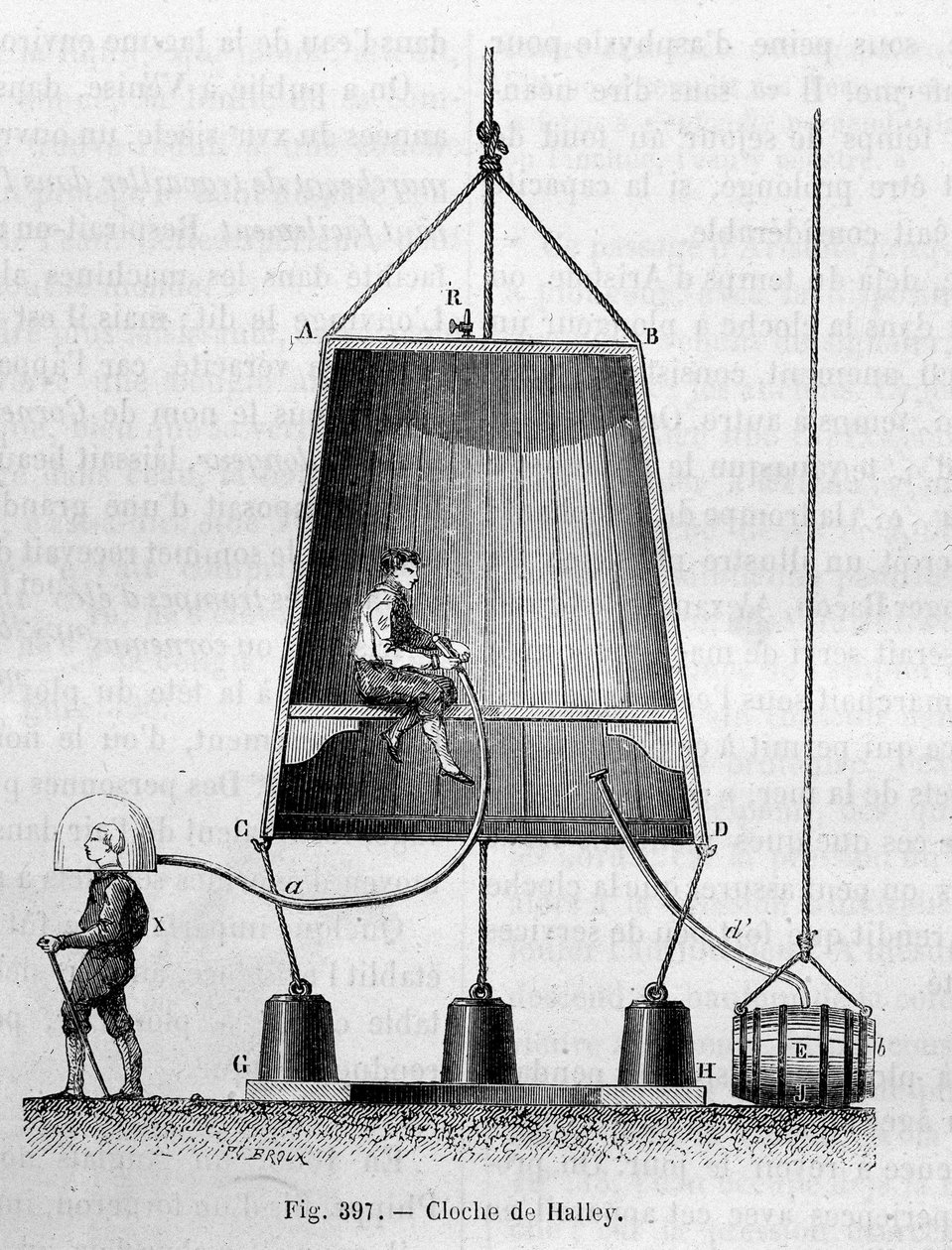 La bell de plongee door Edmond (Edmund) Halley (1656-1742) - in 