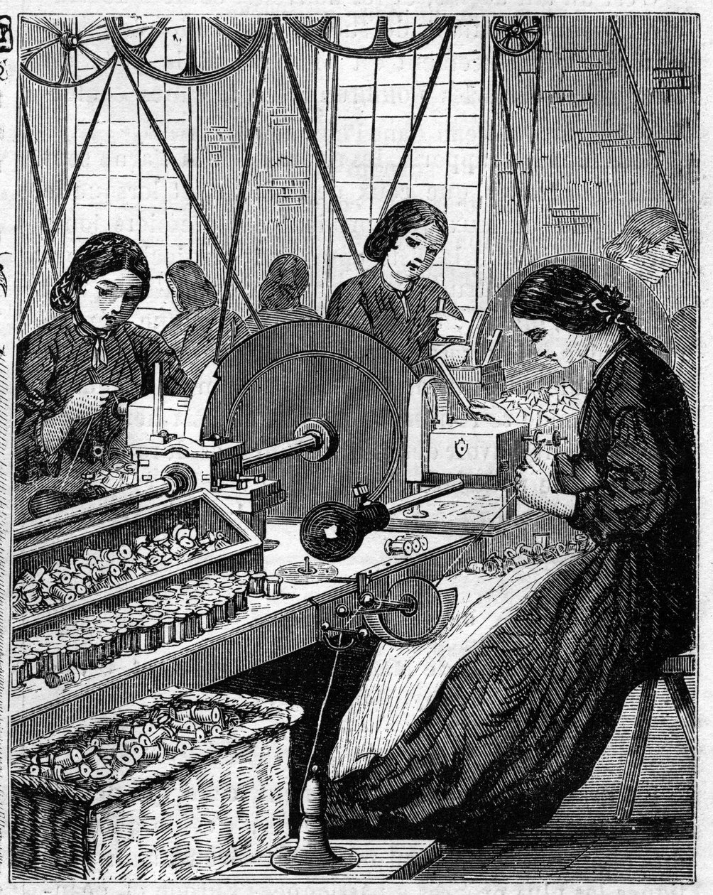 Grote Engelse industrieën: Walter Evans katoen spinnen in Engeland in 1863 door Unknown artist