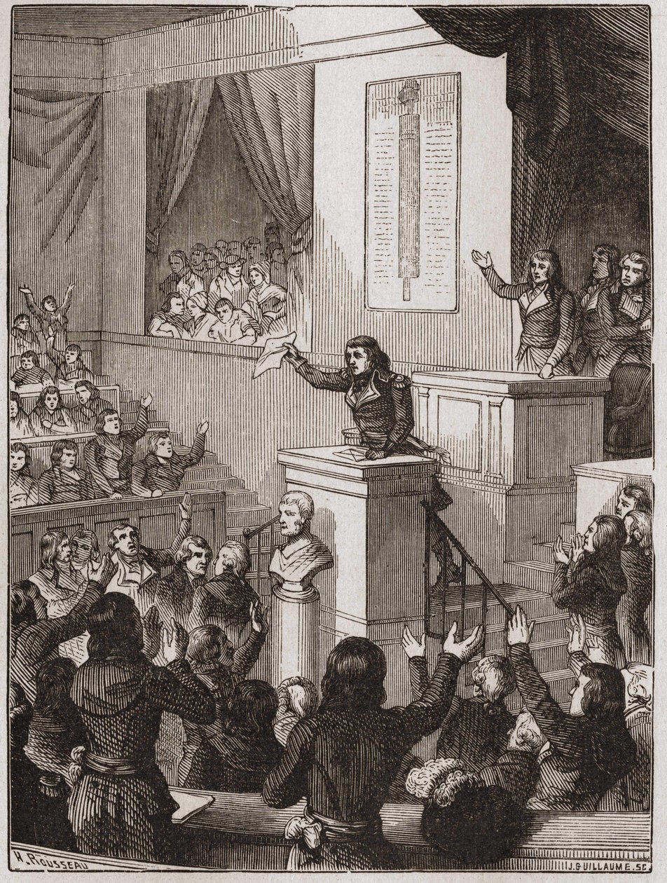 Lazare Nicolas Marguerite Carnot (bijgenaamd de organisator van de overwinning of de grote Carnot) aangekondigd op 1 september door Unknown artist