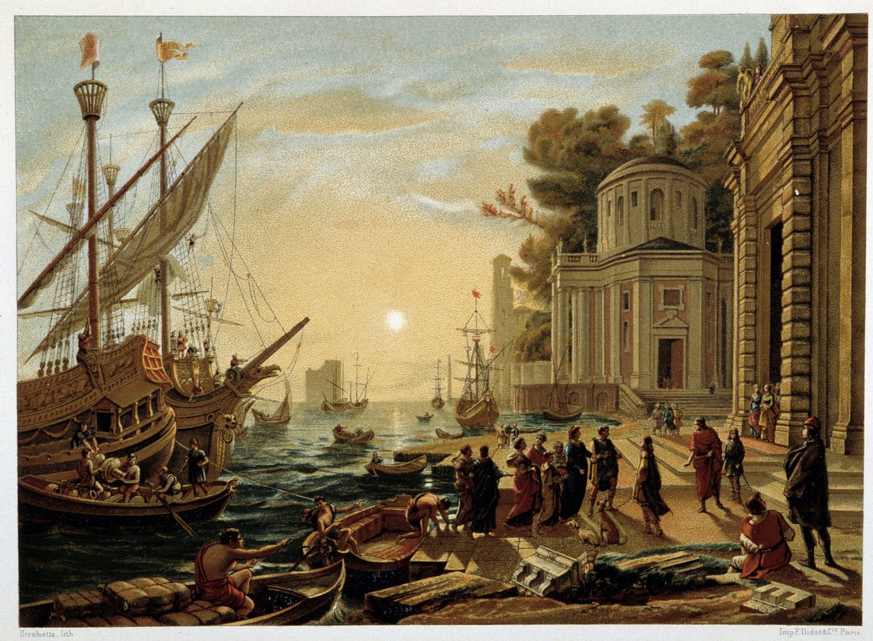 De ontscheping van Cleopatra in Tarsus, naar Claude Gellée genaamd Le Lorrain door Unknown artist