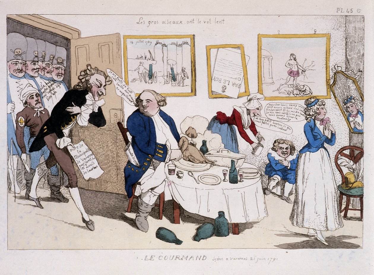 De fijnproever (maaltijd van Lodewijk XVI en Marie Antoinette tijdens de vlucht naar Varennes) - in 