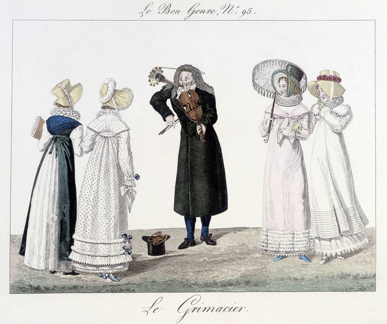 De grimacier: straatmuzikant in de 18e eeuw - in "Le bon genre" nr. 95 door Unknown artist