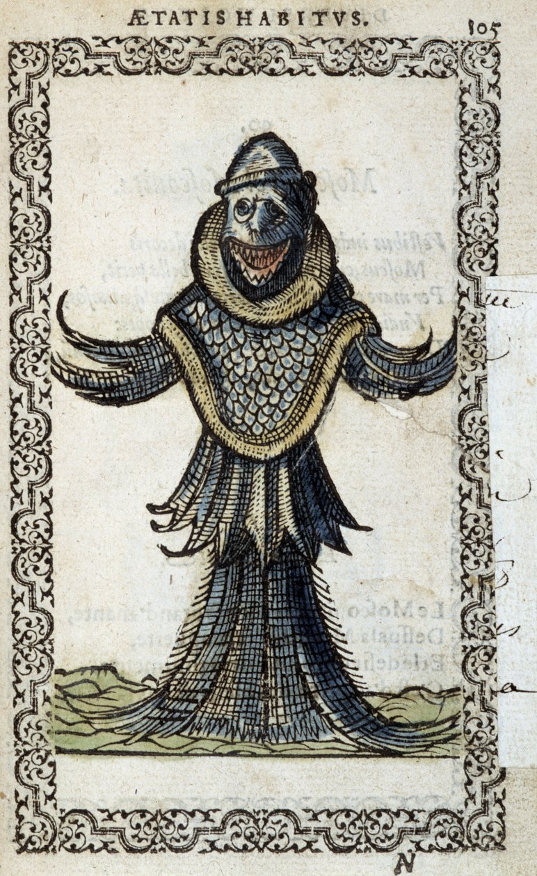 De zeemonnik - in "Habits et effigies" door Jean Sluperius door Unknown artist