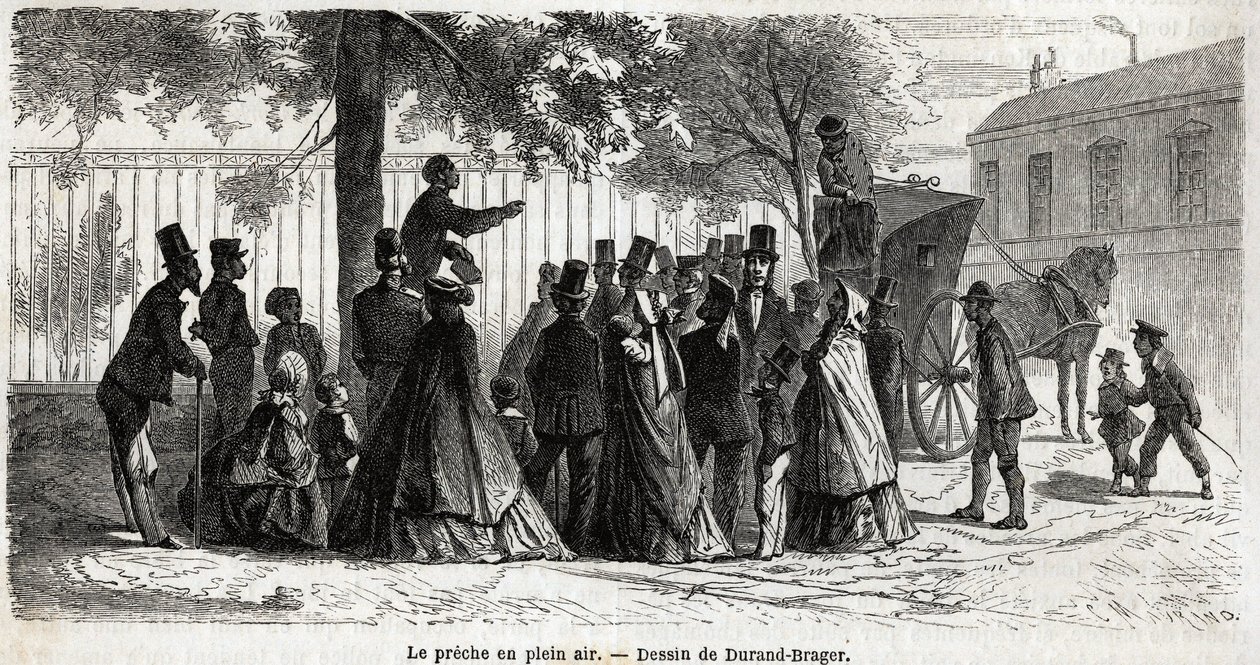 Le preche en plein air, in Londen door Unknown artist